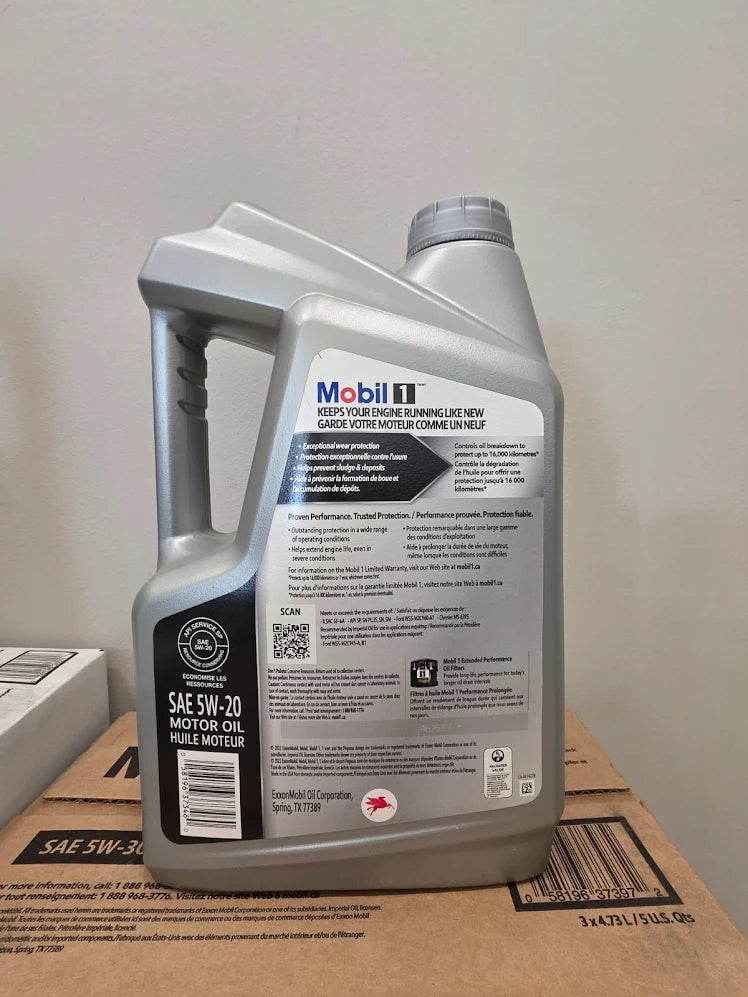 Mobil 1 5W20 Synthetic Oil, 4.73L