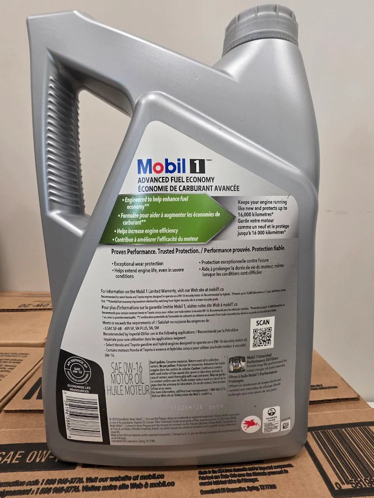 Mobil 1 0W16 Synthetic Oil, 4.73L